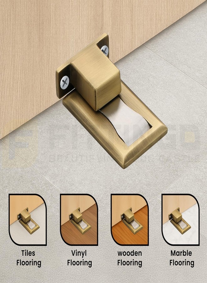 FITTINGO Premium Concealed Magnetic Door Stopper/Stainless Steel Stopper Magnetic/Stylish Floor Mount Door Stopper for Home/Office and Hotels (Pack of 1, Antique Matt Finish) - Image 5